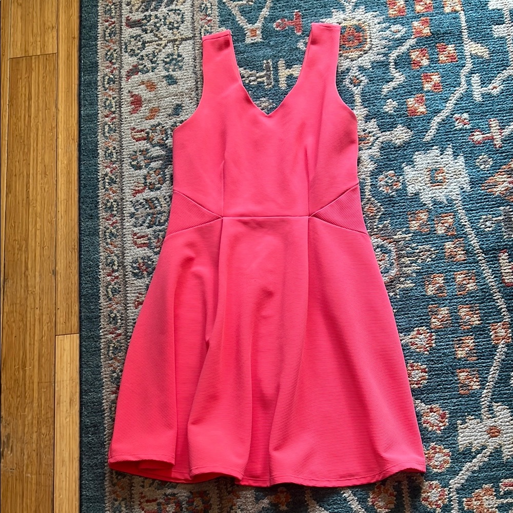 Pink ribbed dress